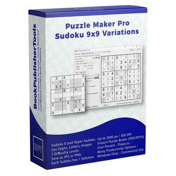Sudoku 9x9 Variations Software Box