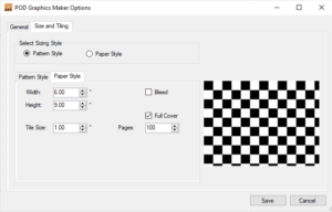 PGM Options Size Paper Style