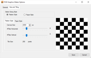 PGM Options Size Pattern Style