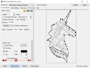 Word Search Standard Masks Complex Shape