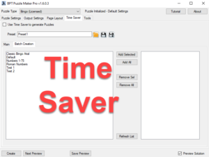 Bingo Time Saver - Select Presets