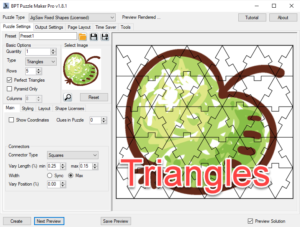 Jigsaw Triangles with Square Connectors Screenshot