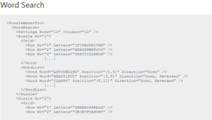 XML Word Search