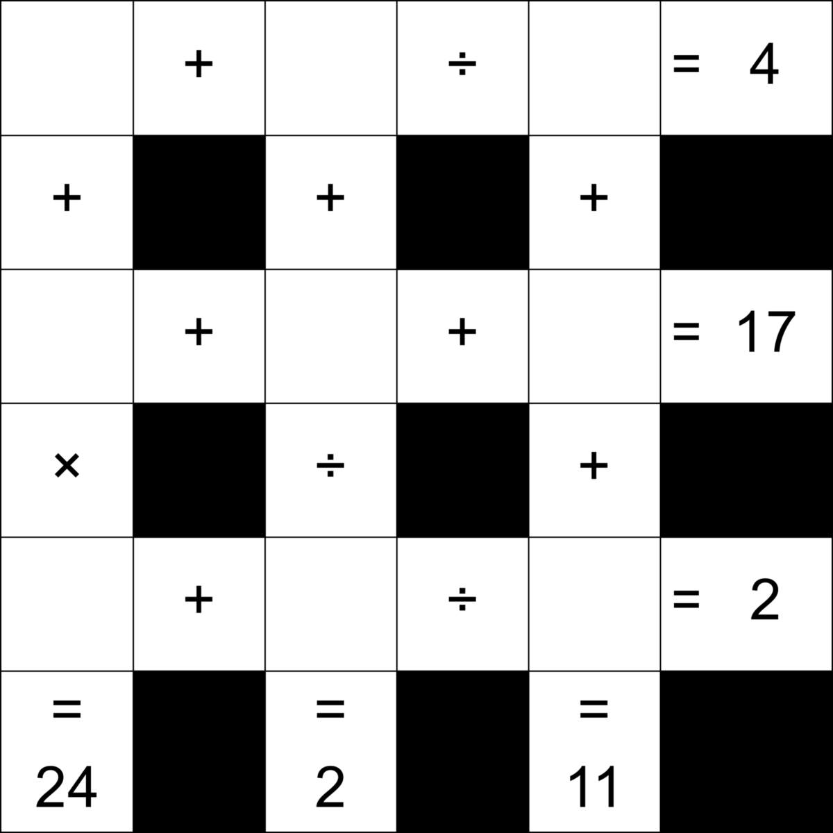 Cross Sum example puzzle