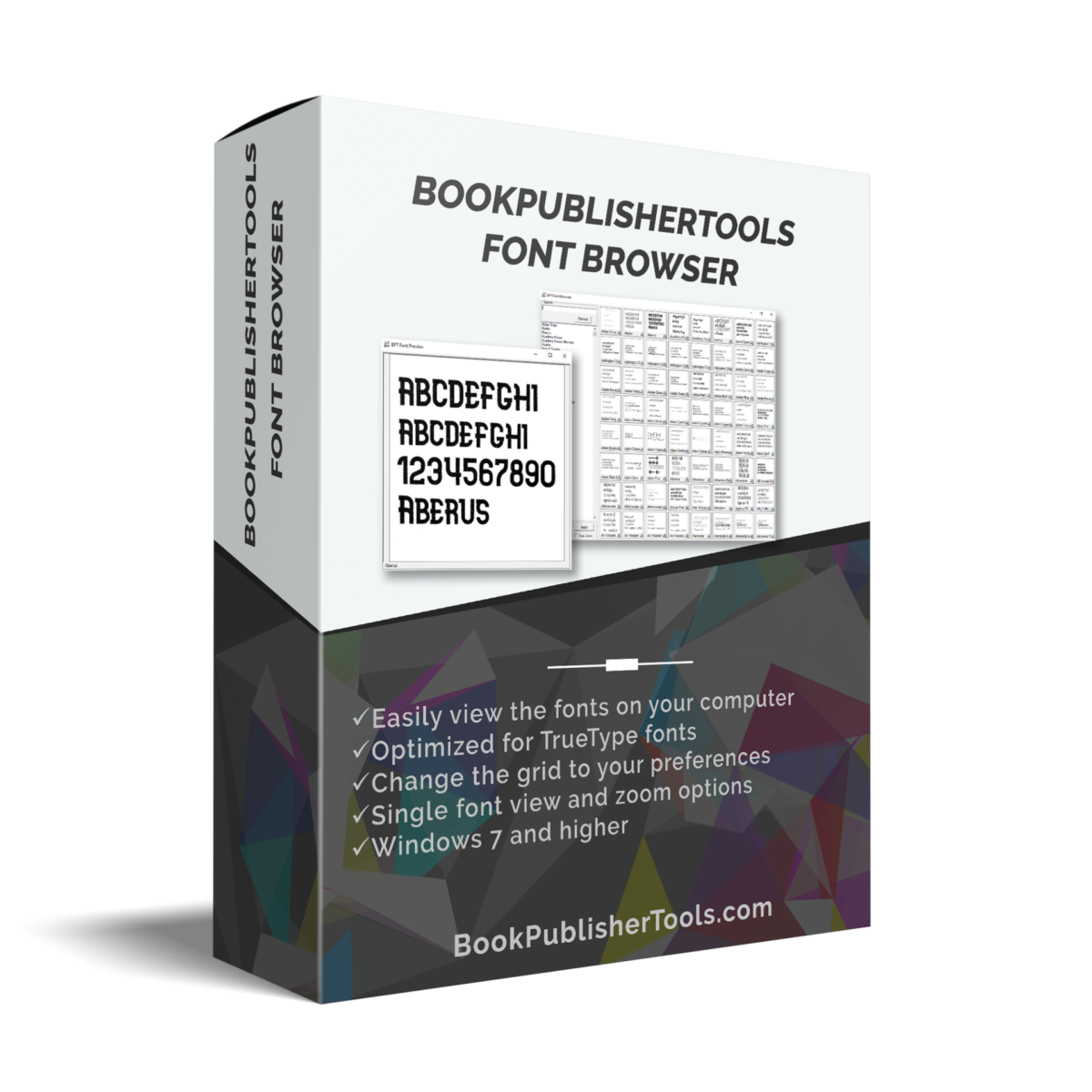 BookPublisherTools Font Browser software box