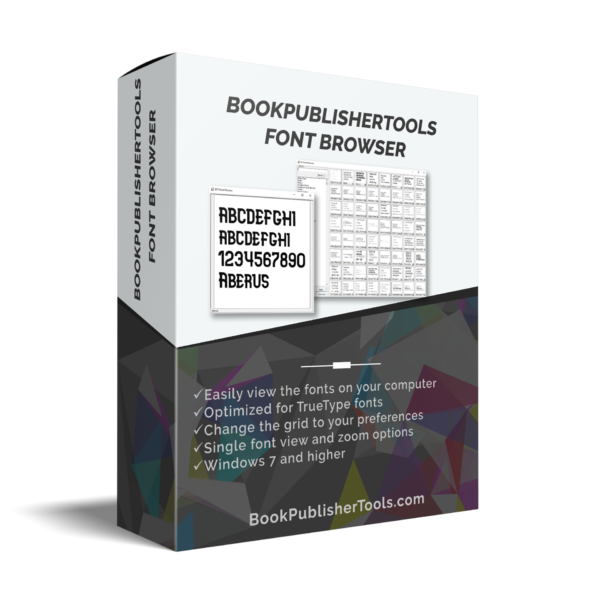 BookPublisherTools Font Browser software box