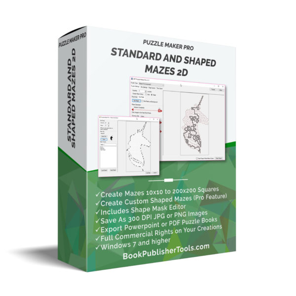 Puzzle Maker Pro Standard and Shaped Mazes 2D software box