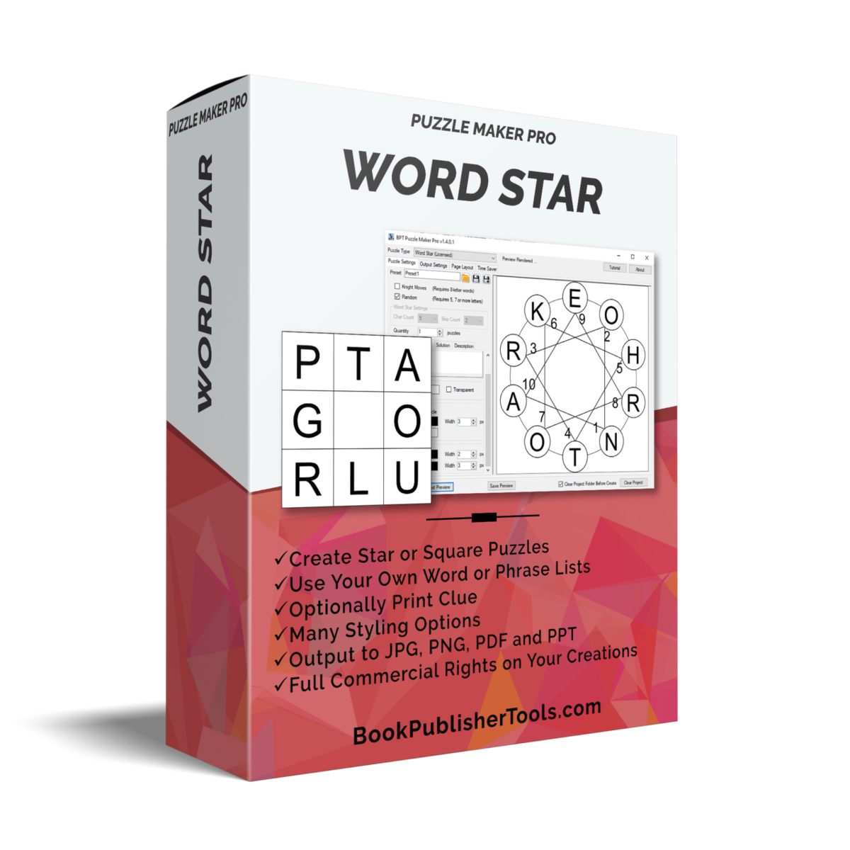 Puzzle Maker Pro - Word Star software box