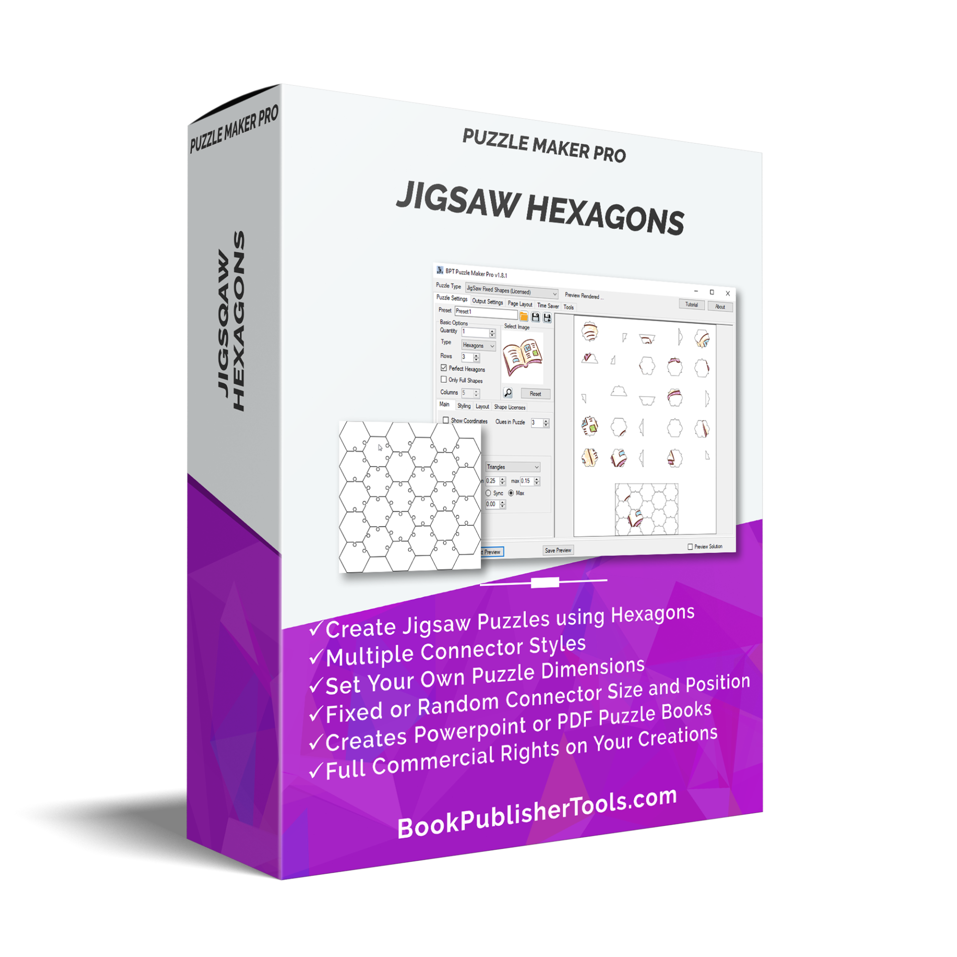 Puzzle Maker Pro JigSaw Hexagons BookPublisherTools