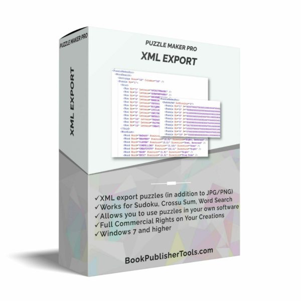 XML Export for Puzzle Maker Pro software box