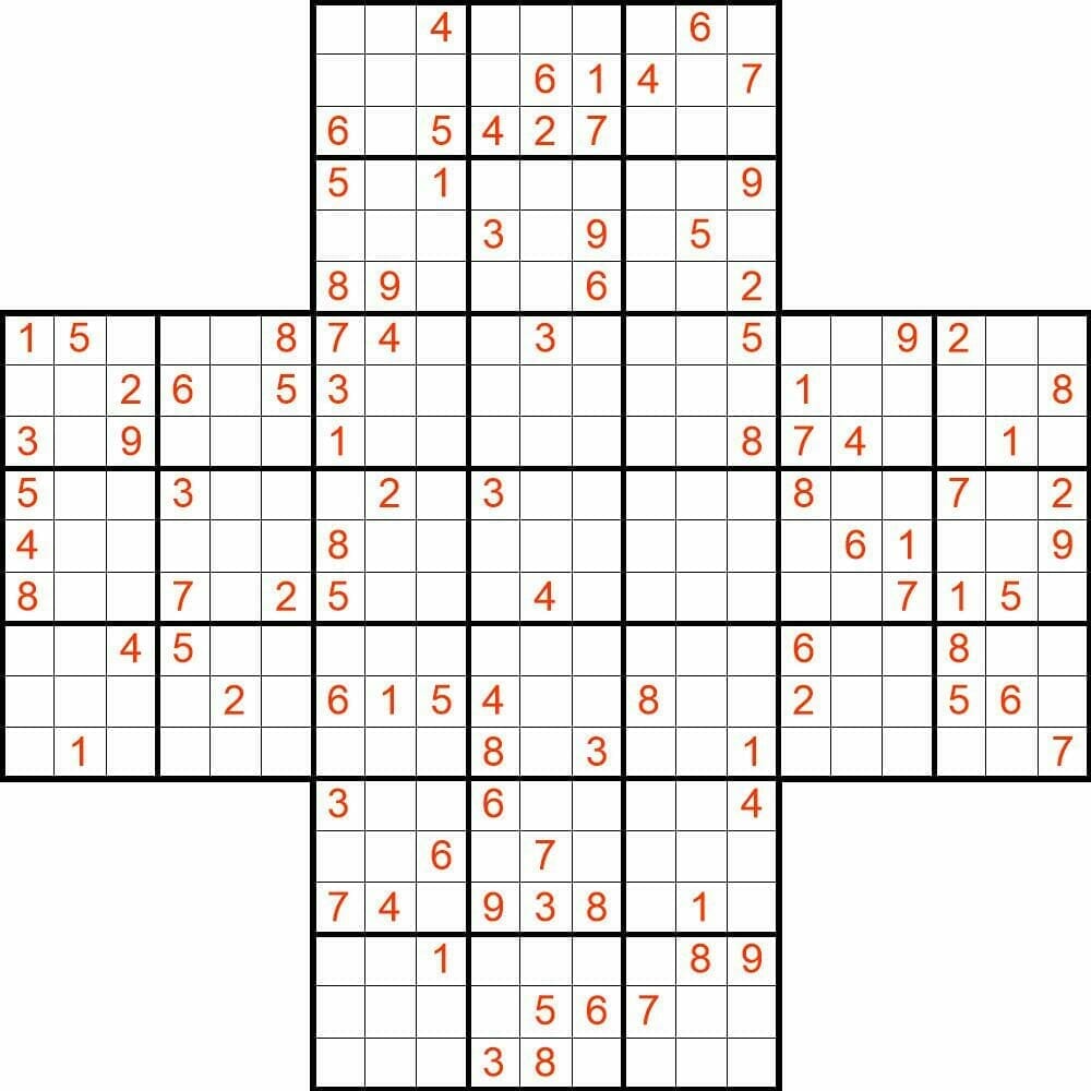 Multi Sudoku automatic solver - free size(image) -- Samurai Sudoku