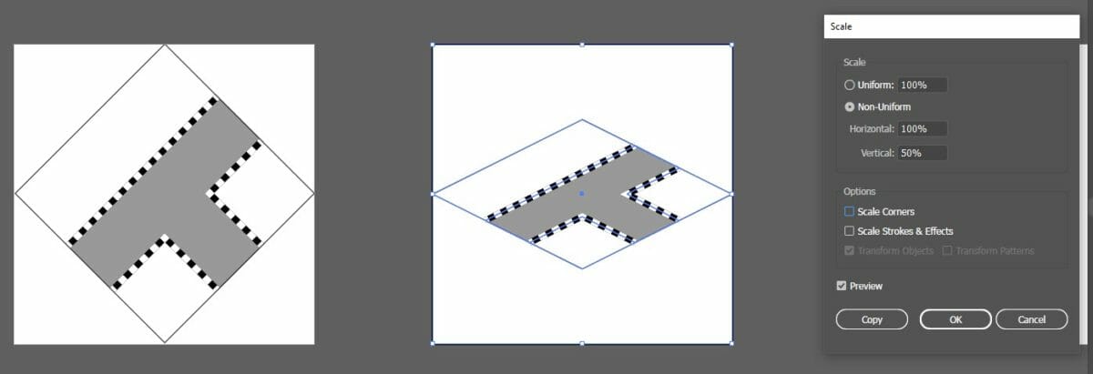 Create Isometric Tiles - Step 3 - Scale Down Vertically (Flatten the image)