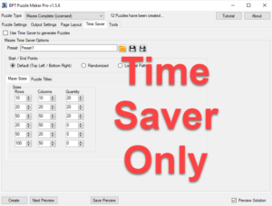 Time Saver for Mazes Batch Settings screenshot