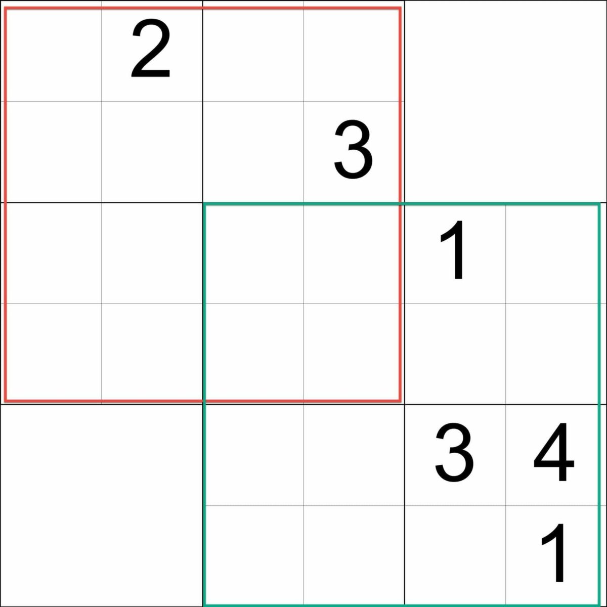 Sudoku 4x4 Sensei Overlapping Grids Illustration