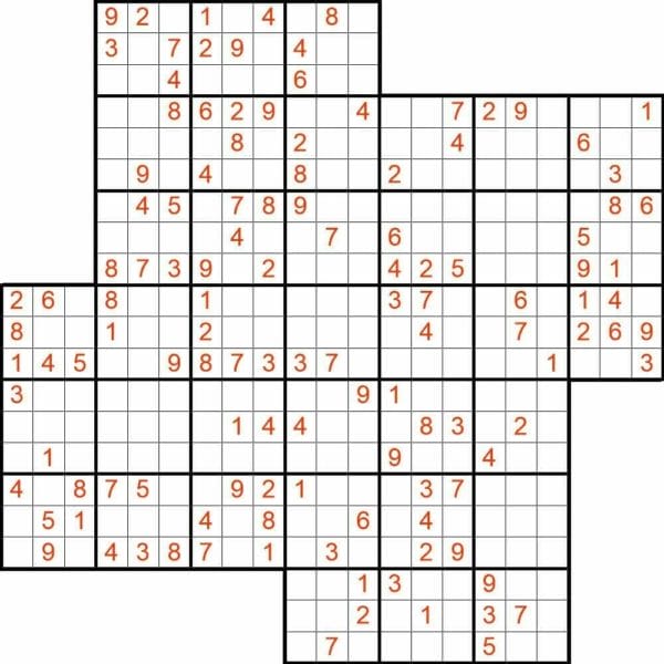 Multi Sudoku automatic solver - free size(image) -- Samurai Sudoku