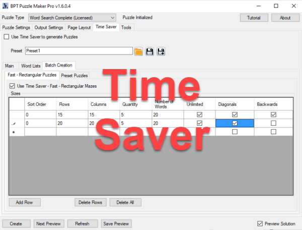 Time Saver for Word Search Batch Creation Grids screenshot