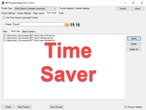 Time Saver for Word Search Word List Setup screenshot