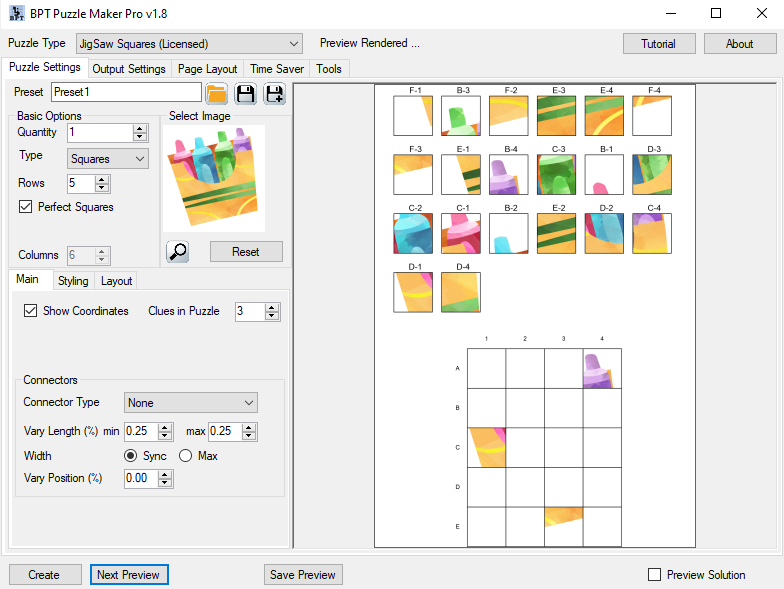 Jigsaw Squares - Square Connectors and Coordinates Screenshot