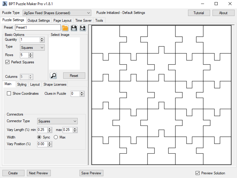Jigsaw Blank Squares Puzzle Screenshot