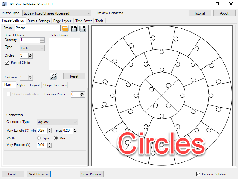Jigsaw Blank Circles Puzzle Screenshot