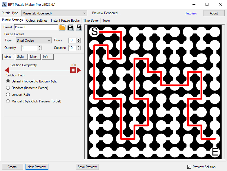 Mazes 2D Small Circles Styling