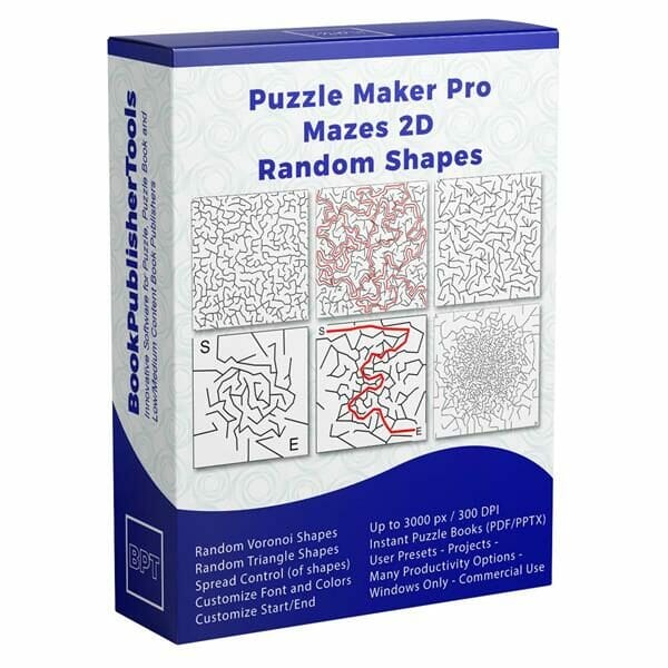 Mazes 2D Random Shapes Software Box