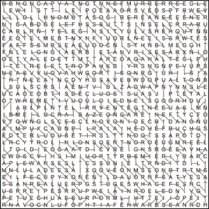 Diagonal Zig Zag Word Search 30x30 Solution