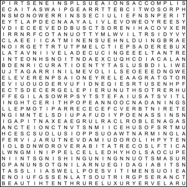 Regular Zig Zag Word Search 30x30