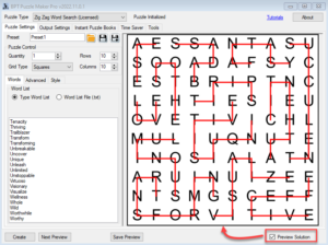 Zig Zag Word Search Overview Solution