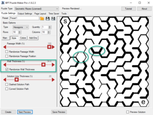 Geometric Mazes - Random Wall Thickness
