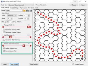 Geometric Mazes - Solution Line Curved Dotted
