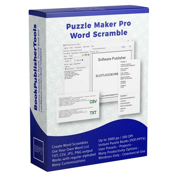 Mockup for Puzzle Maker Pro Word Scramble