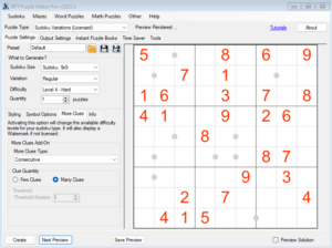 Sudoku More Clues Consecutive Screenshot