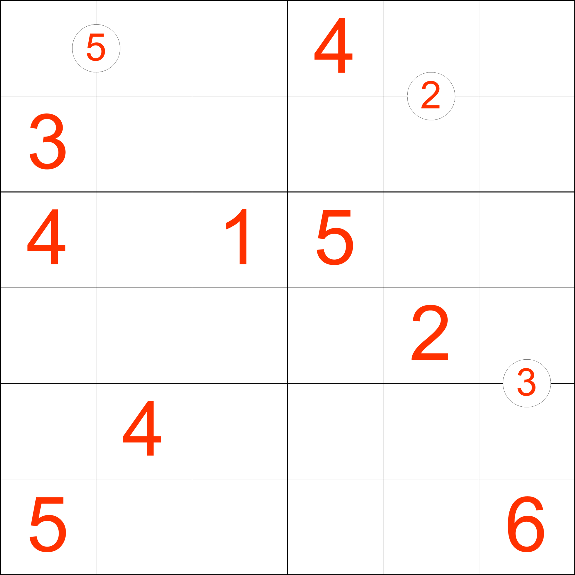 Sudoku 6x6 Difference Example