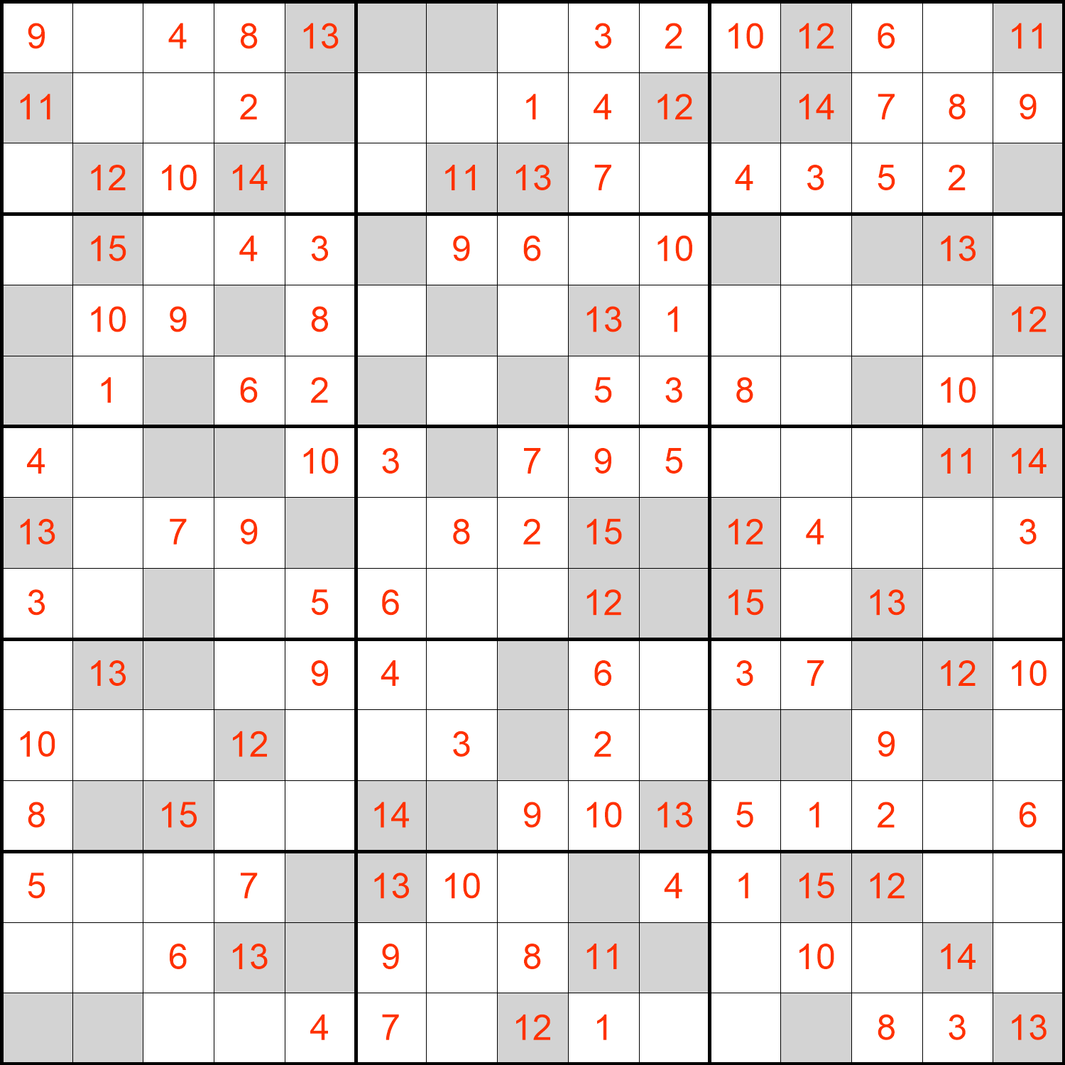Sudoku 15x15 Threshold Example