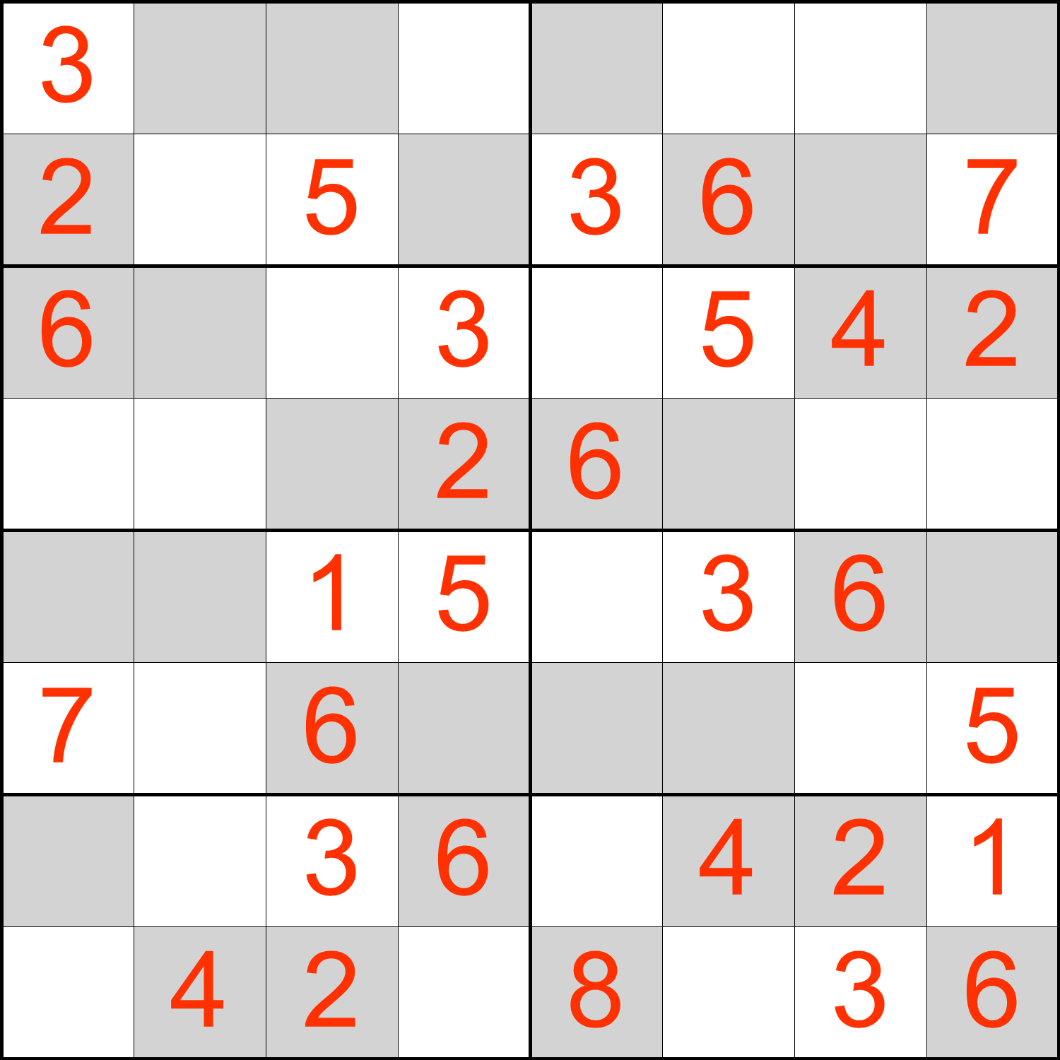 Sudoku 8x8 Odd Even Example