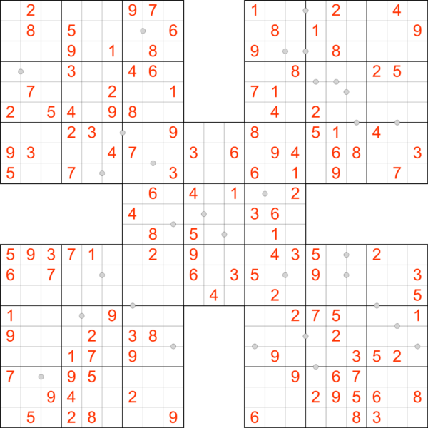 Sudoku Samurai Consecutive Example