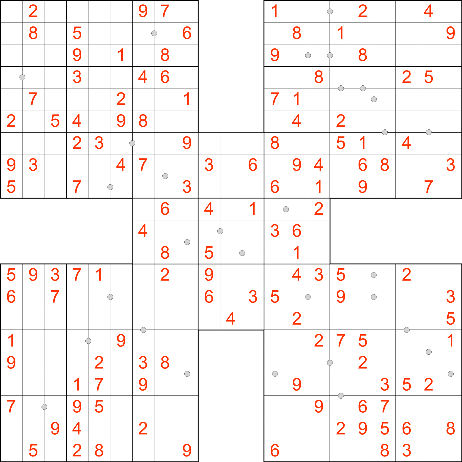 Sudoku Samurai Consecutive Example