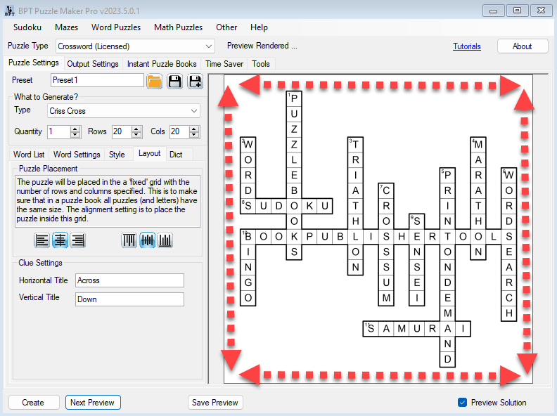 Puzzle Maker Pro Criss Cross BookPublisherTools