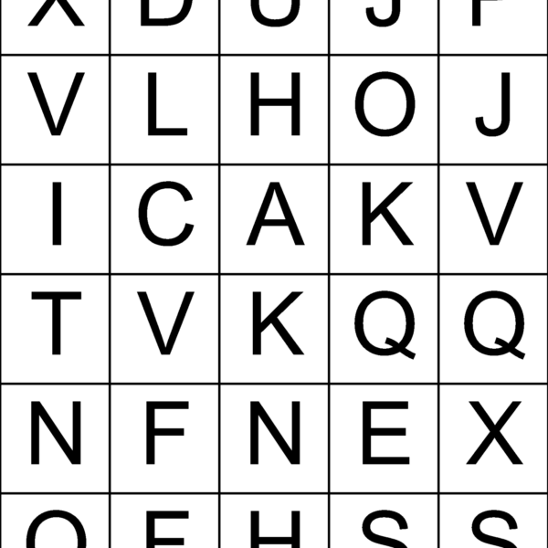 Letterbox Puzzle Arial Font