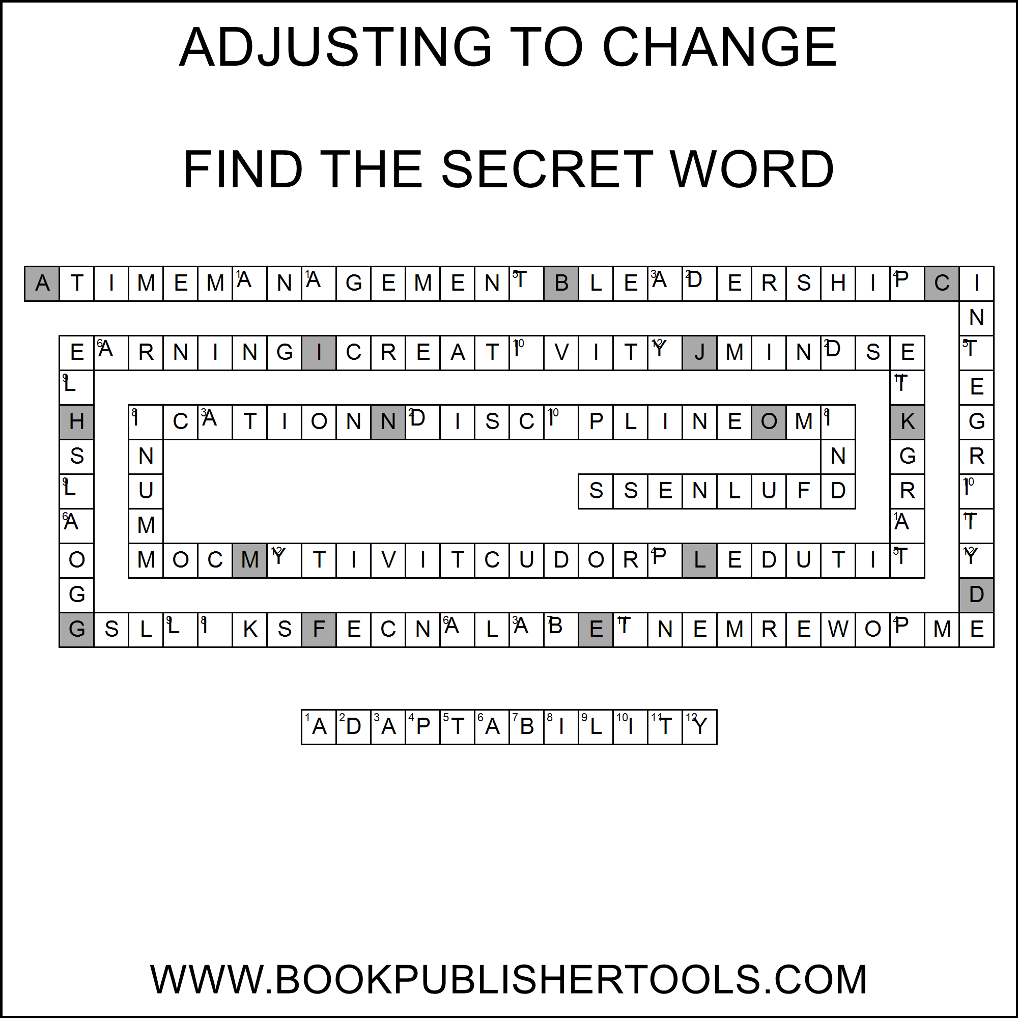 Secret Word Spiral Solution