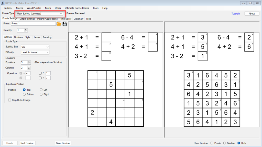 Select the Math Sudoku module