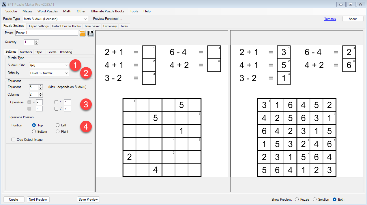 Math Sudoku - Sudoku and Math setup