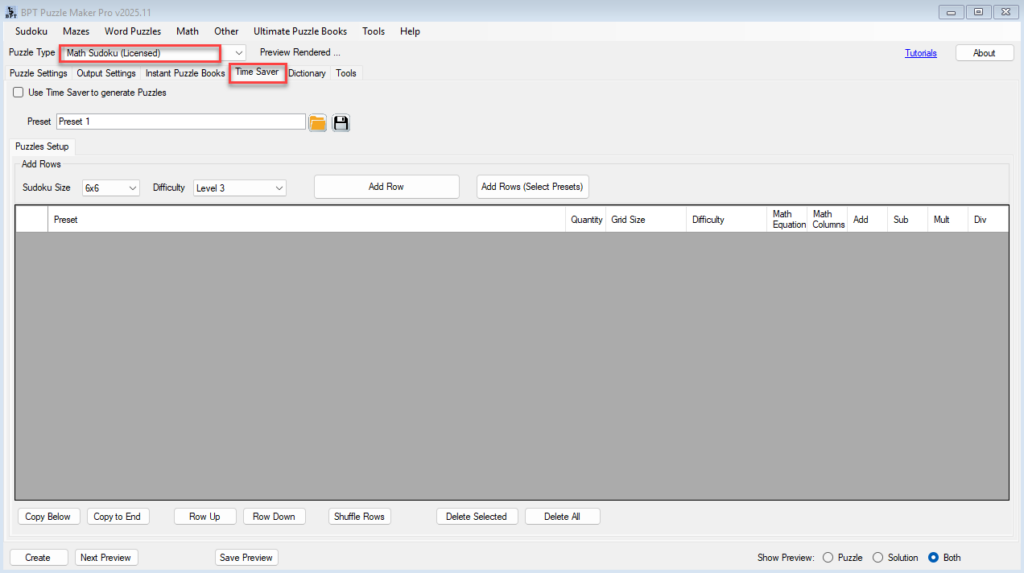 Math Sudoku - Time Saver tab