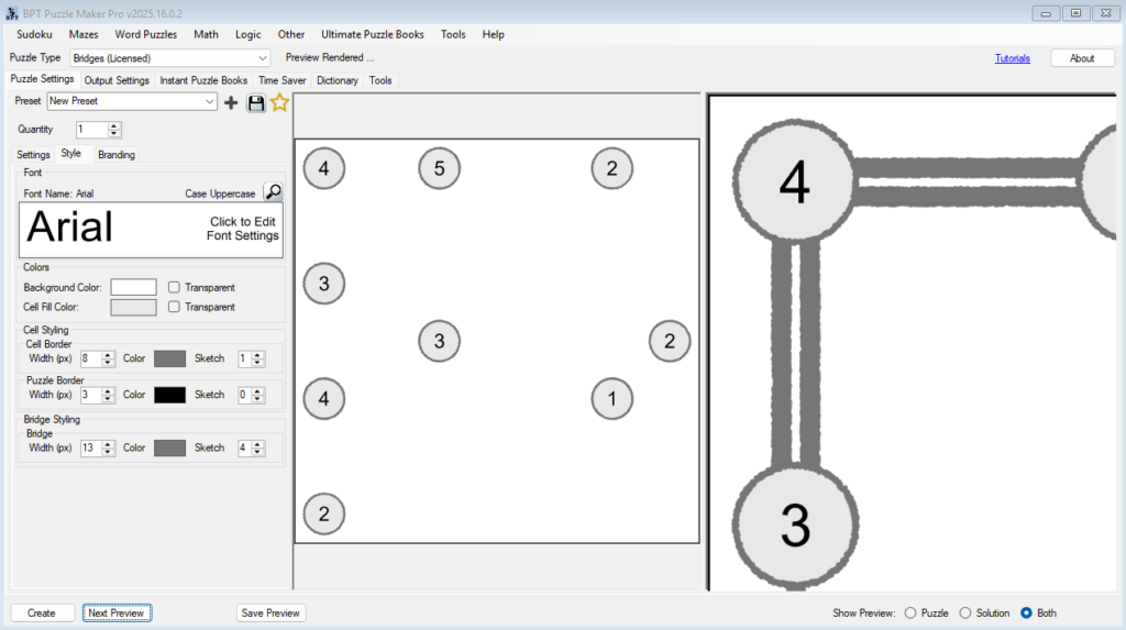 Puzzle Maker Pro Bridges Island Styling