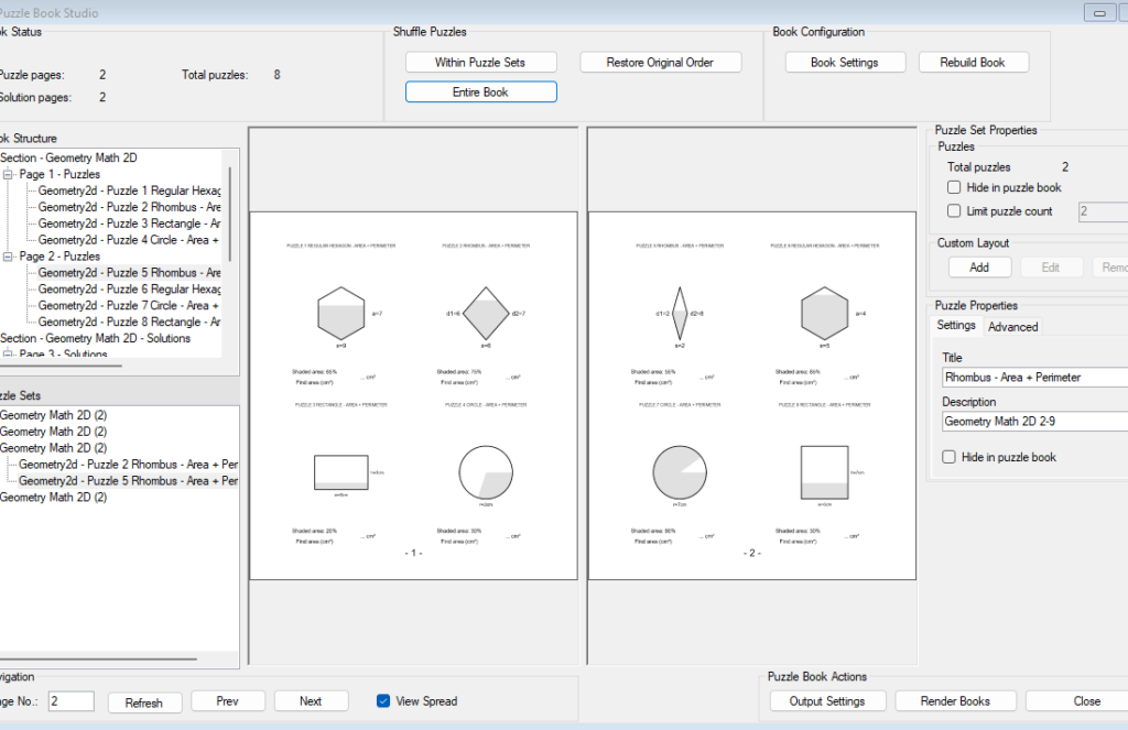 Combine mixed geometry activities into printable workbook-style collections