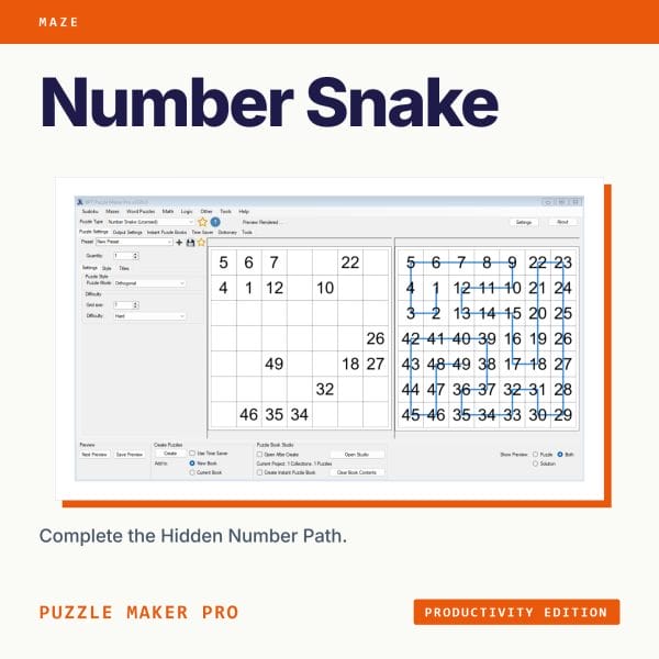 Puzzle Maker Pro - Number Snake