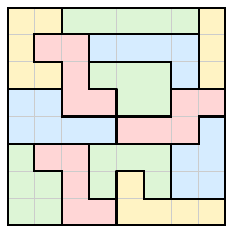 A region-coloured Country Tour puzzle