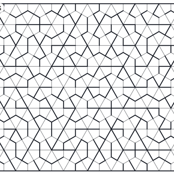 An Exotic Pattern maze on the Kite (deltoidal) tiling — kite-shaped tiles in six-fold rosettes