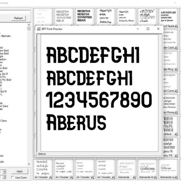 Font Browser 2 Detail Window